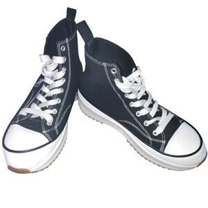 Black and White High-Top Sneakers